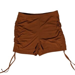 SHEIN High Waist Brown Women's Ruched Shorts Curvy Plus size
